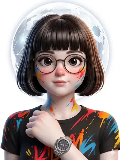 Vector Art Portrait with Pop Art Splashes