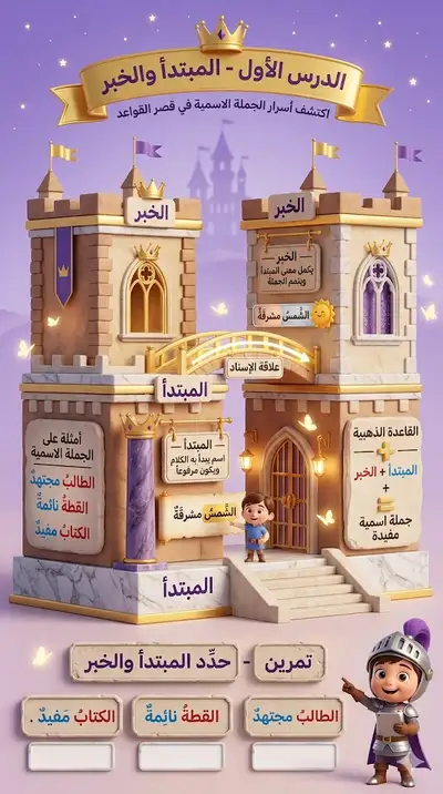 3D grammar palace for teaching Arabic subject and predicate