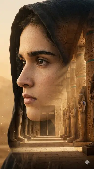 Double Exposure Egyptian Ancient Portrait