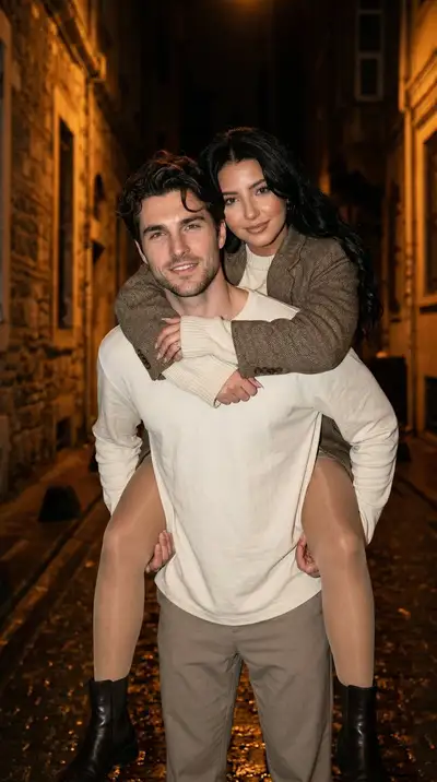 Istanbul Night Couple Piggyback Photo Prompt
