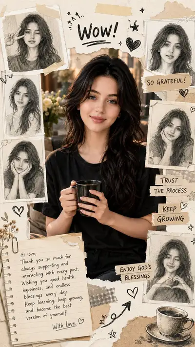 Cozy Scrapbook Gratitude Portrait Prompt