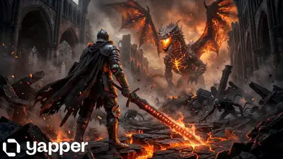 Knight vs Dragon Cinematic Action Prompt
