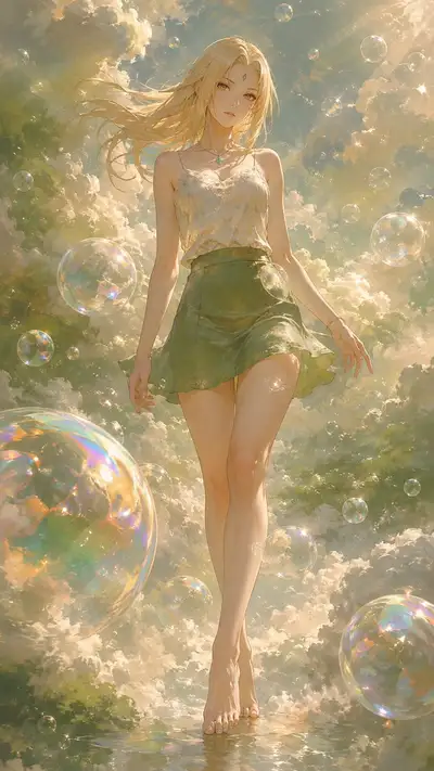 火影忍者成年女性角色海报，梦幻风格