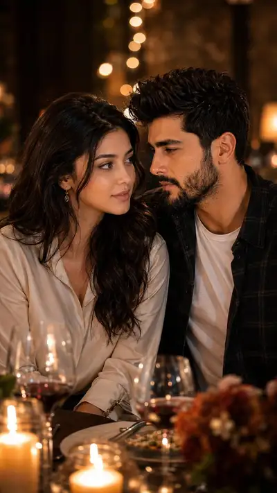 Candlelit Romantic Dinner Portrait