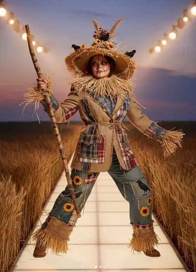 High-Fashion Scarecrow Halloween Costume