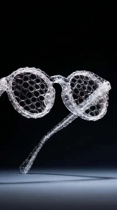 Transparent bubble wrap fashion item studio shot