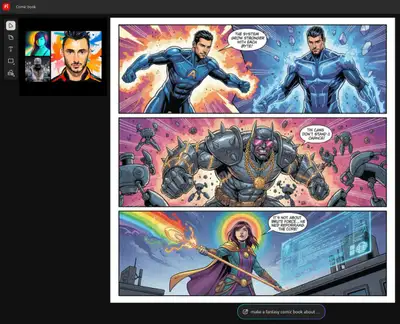 Fantasy Comic Book with Friends as Superheroes