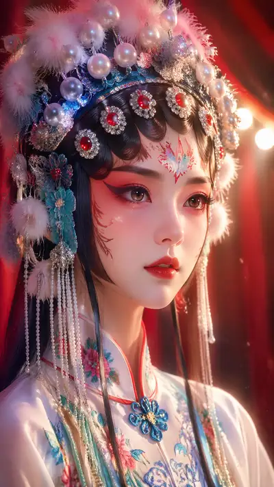 Modern Peking opera performer portrait (Chinese prompt)