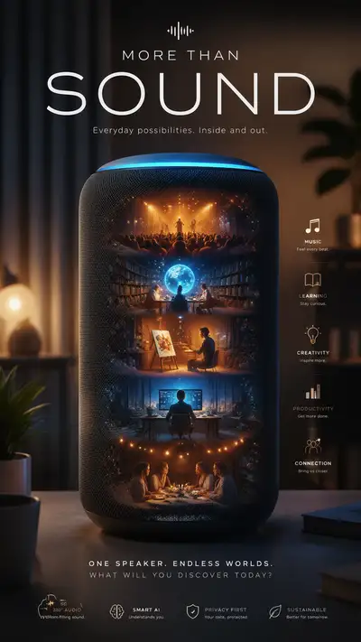 Smart speaker ad poster More Than Sound