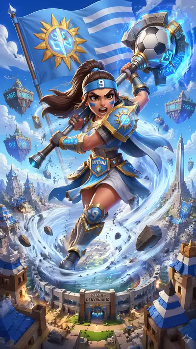 Uruguay captain as Clash of Clans valkyrie