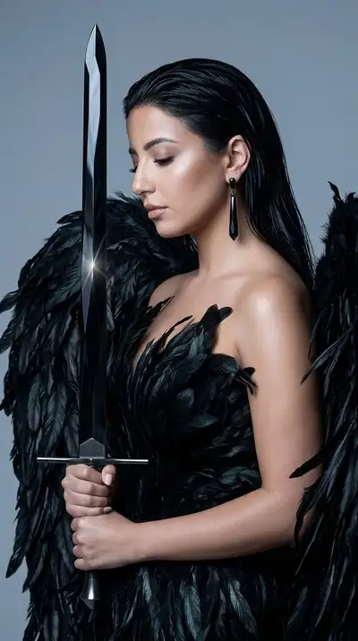 Obsidian Blade Dark Angel Editorial Portrait
