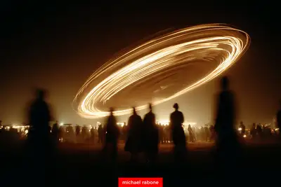 Ferris Wheel on Fire Night Scene