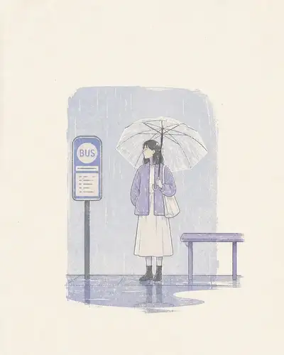 孔版印刷风格极简海报插画