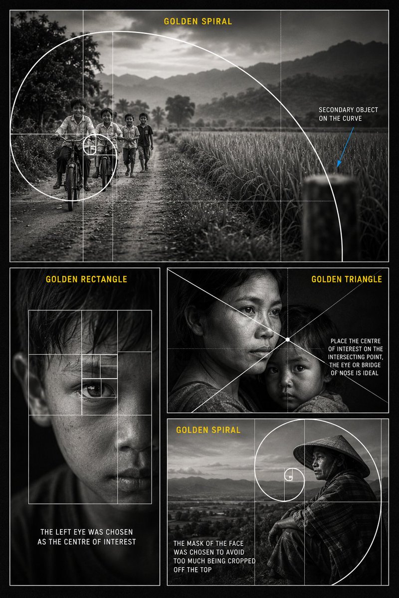 Educational Poster Explaining Golden Ratio Composition