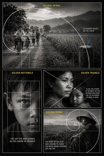 Educational Poster Explaining Golden Ratio Composition