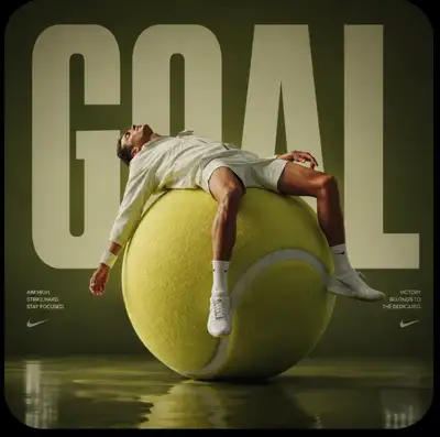 Avant-Garde Sports Fashion Editorial with Tennis Ball Sculpture
