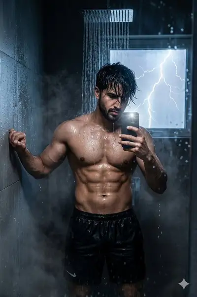 Cinematic Stormy Shower Selfie
