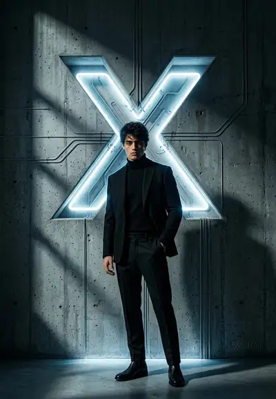Cinematic X Logo Portrait Prompt