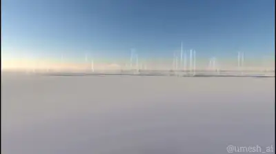 Hyper-realistic cityscape growth shot