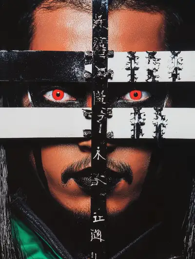 Japanese Movie Poster Samurai Editorial Closeup