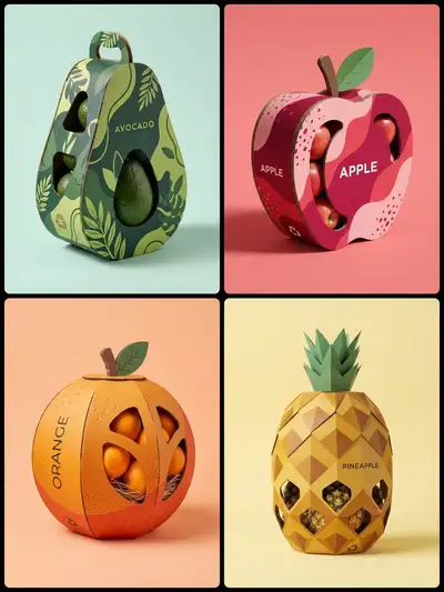 Fruit-shaped cardboard packaging design template