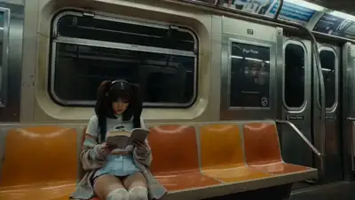 Cinematic Subway Action Sequence with Cyber Transformation