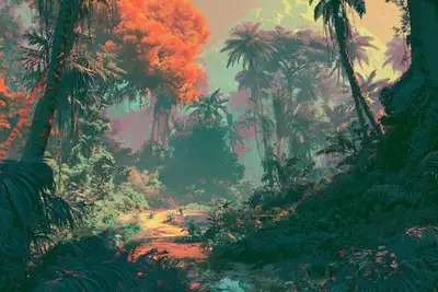 Retro-Technicolor-Odyssee-Porträtvorlage