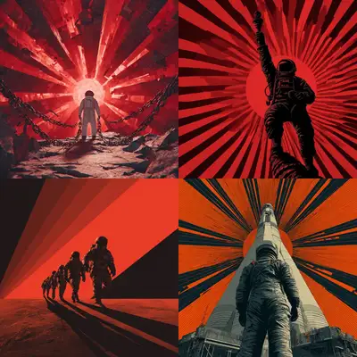 Constructivism Style Astronaut Art Prompt