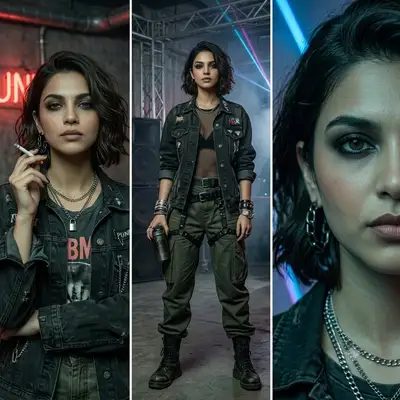 Edgy Punk Rock Fashion Portrait
