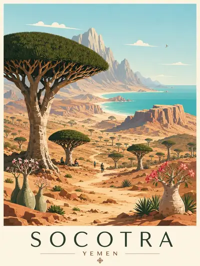 Socotra Island Editorial Travel Poster