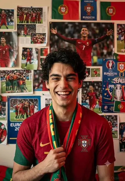 Portugal Fan Portrait Cinematic Close-Up
