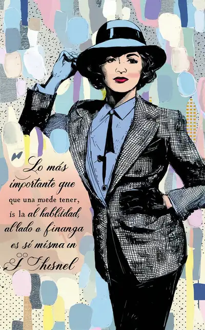 Illustration de Coco Chanel avec citation sur la confiance