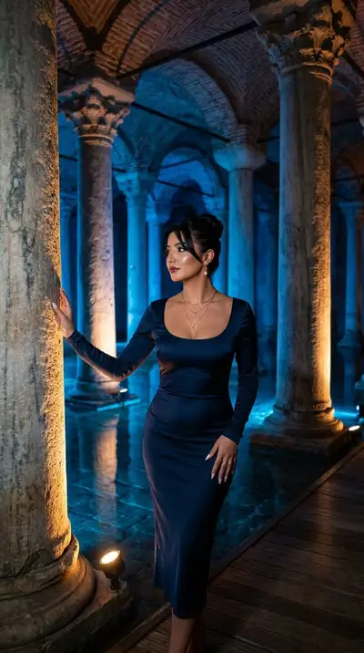 Photorealistic Basilica Cistern Editorial Portrait