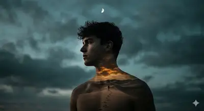 Moody Double-Exposure Desert Portrait