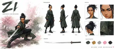 Premium Cinematic Character Bible Sheet for Zi