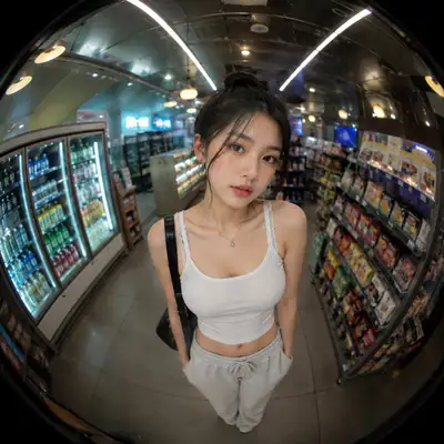 Fotorealistisches Fisheye-Lifestyle-Porträt