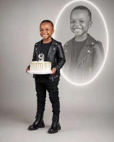 Ultra-Realistic Children's Birthday Editorial Portrait