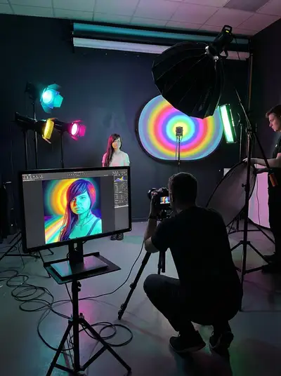 Blick hinter die Kulissen: Fotoshooting-Enthüllung aus einem Selfie