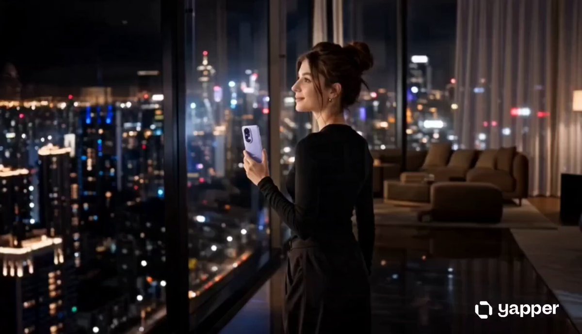 Cinematic 15-second smartphone product advertisement. Luxury high-rise