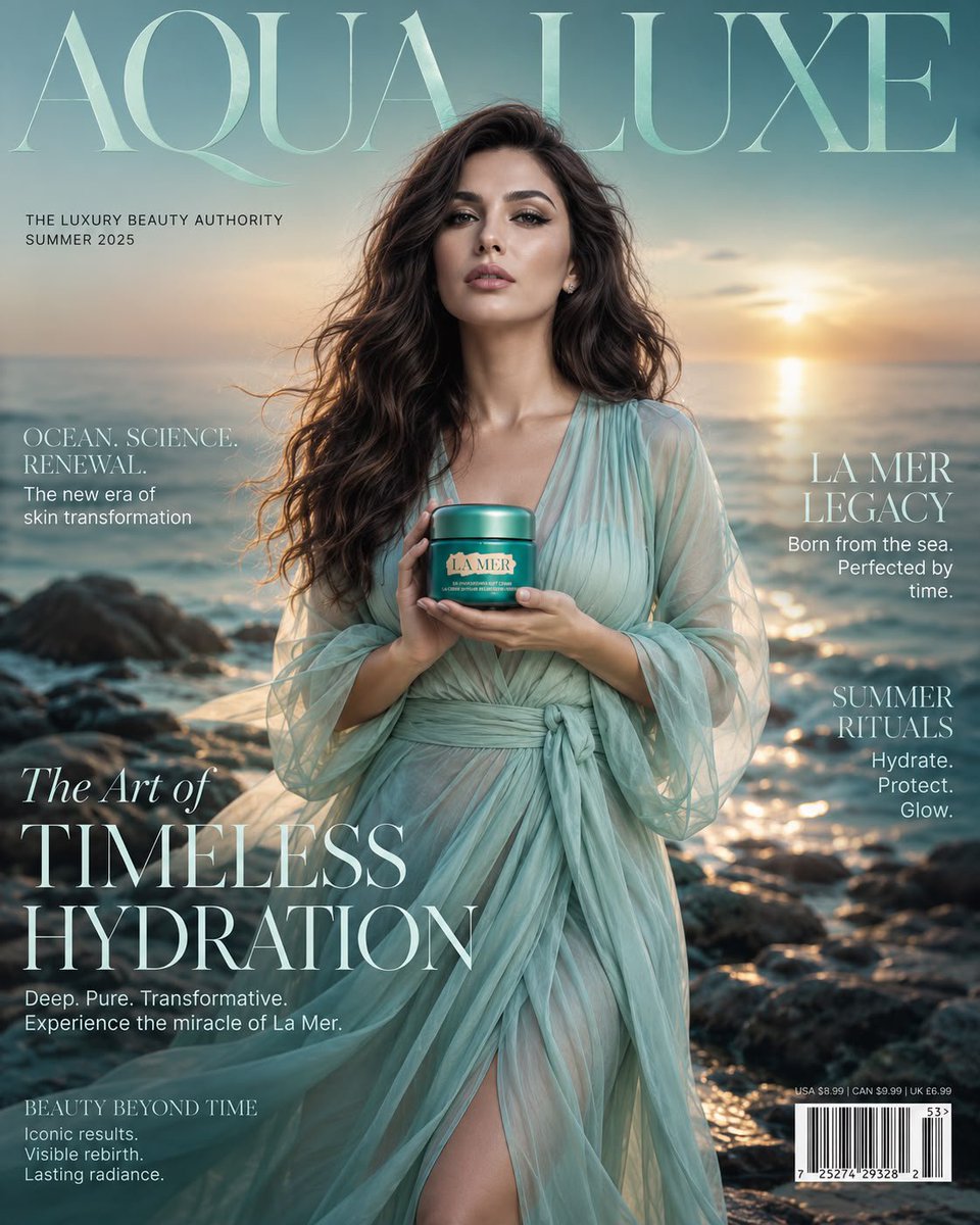 La Mer luxury skincare magazine cover with face-consistency (GPT Image 2)