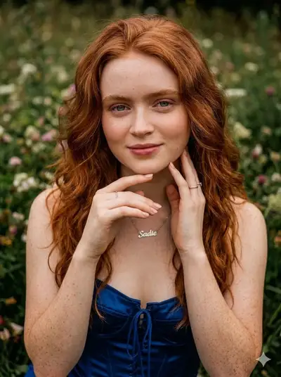 Photorealistic Portrait of a Woman in a Meadow