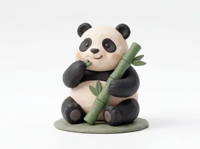 Cute clay-style 3D icon character template