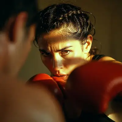 Cinématique Boxeuse Féminine Combat Heure Dorée