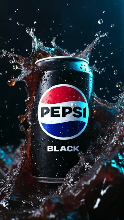Eiskaltes Pepsi Black Dosen-Spritz-Produktfoto