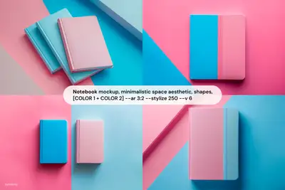 Minimalistic Notebook Mockup Prompt