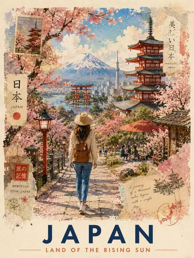 Colombia Luxury Travel Poster Illustration
