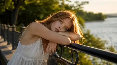 Golden Hour Lakeside Portrait Prompt