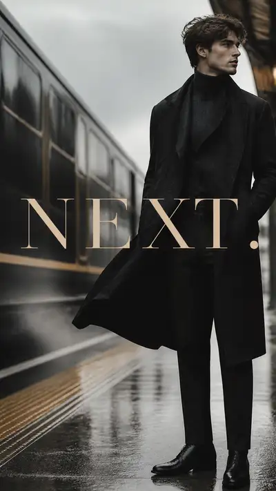 駅のホームでの NEXT ファッションライフスタイル写真