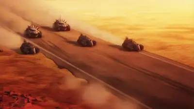 Anime Post-Apocalyptic Wasteland Tracking Shot