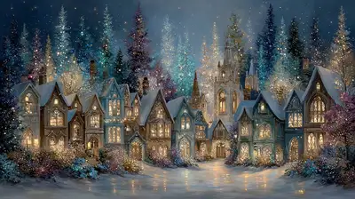 Verzauberte Weihnachtswunderland-Dorf